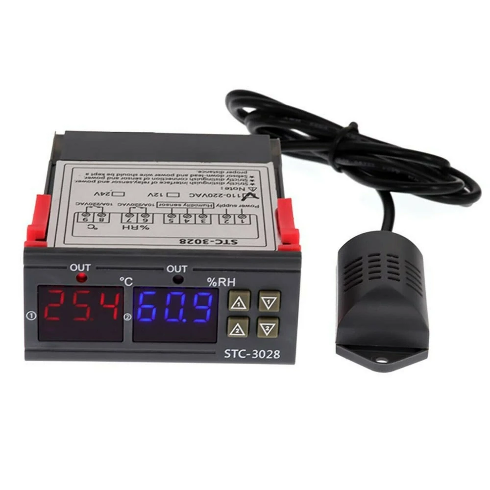 Controlador digital de temperatura y humedad STC-3028 termostato 220V