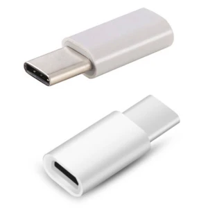 Convertidor micro USB 2.0 a USB-C USB 3.1 tipo C color blanco