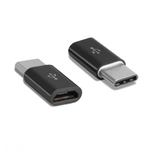 Convertidor micro USB 2.0 hembra a macho USB-C USB 3.1 Tipo C negro