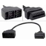 Convertidor Toyota 22 pin a OBDII 16 pin para diagnóstico automotriz