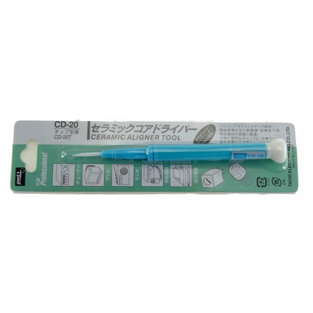 Destornillador ajustador cerámico para potenciómetros GOOT CD-20 1,8mmx0,4mm