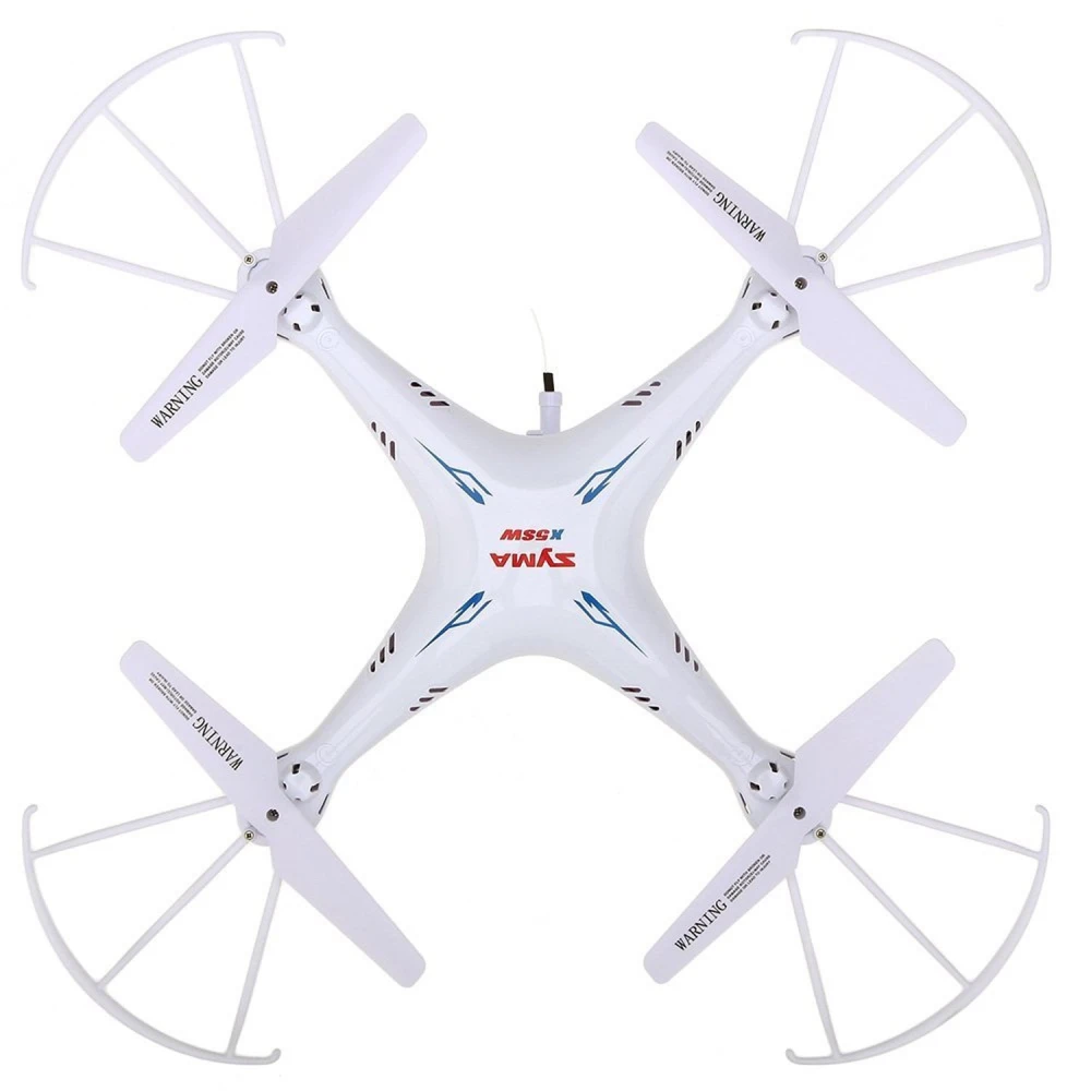 Vista frontal del drone Syma X5SW con cámara HD y wifi