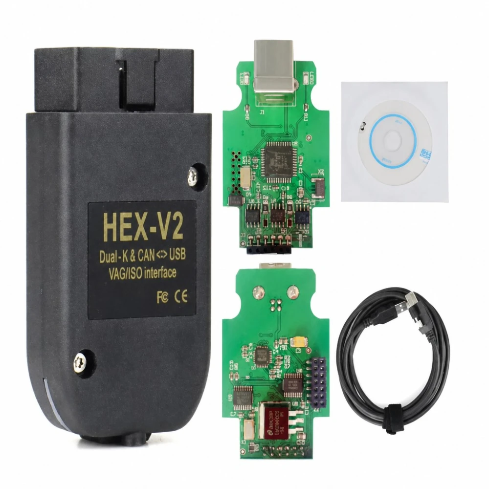 Escáner Diagnóstico HEX-V2 VCDS V25.3 ATMEGA162 Compatible VW Audi Seat Skoda 1996-2017