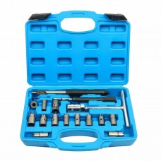 17pcs Diesel Injector Seat Cutter Universal Injector Re-Face Reamer Tool Set