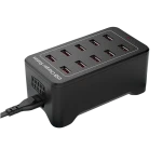 Estación de carga USB 10 puertos con IQ Charge - 50W 12A, 2.4A por puerto