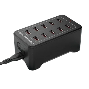Estación de carga USB 10 puertos con IQ Charge - 50W 12A, 2.4A por puerto
