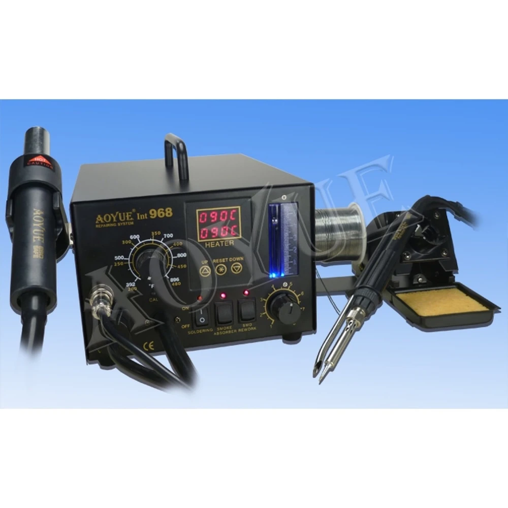 Estación de soldadura Aoyue 968 con control digital y absorción de humo