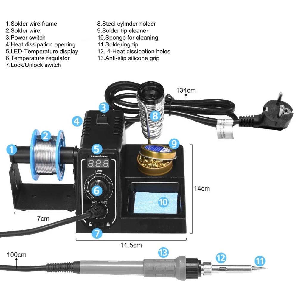 Estación de soldadura digital Mlink S1 60W con display LED y bloqueo de temperatura