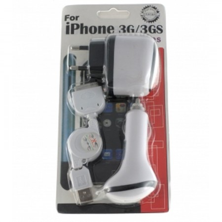 Europe Travel Charger+ car charger + USB charger for Apple iPod/Itouch/Iphone/3G Electronic equipment  1.60 euro - satkit