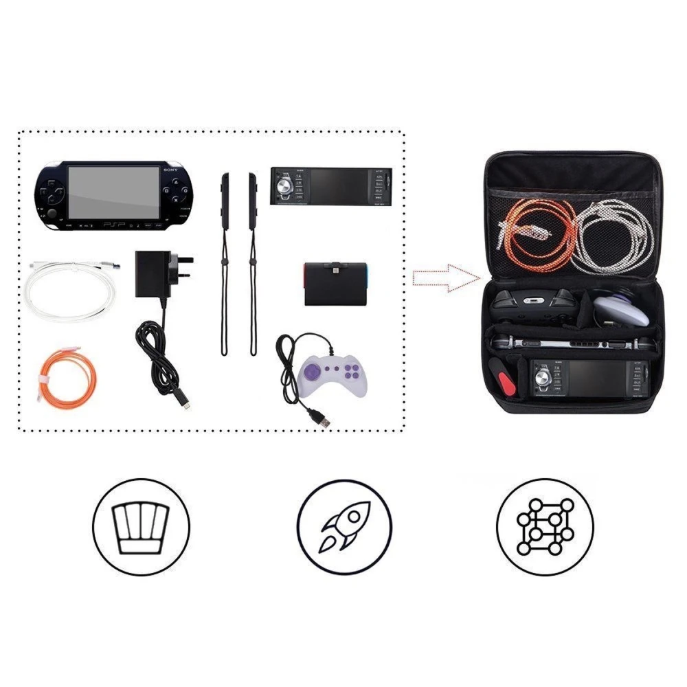 Funda de transporte para Nintendo Switch con espacio para consola y accesorios