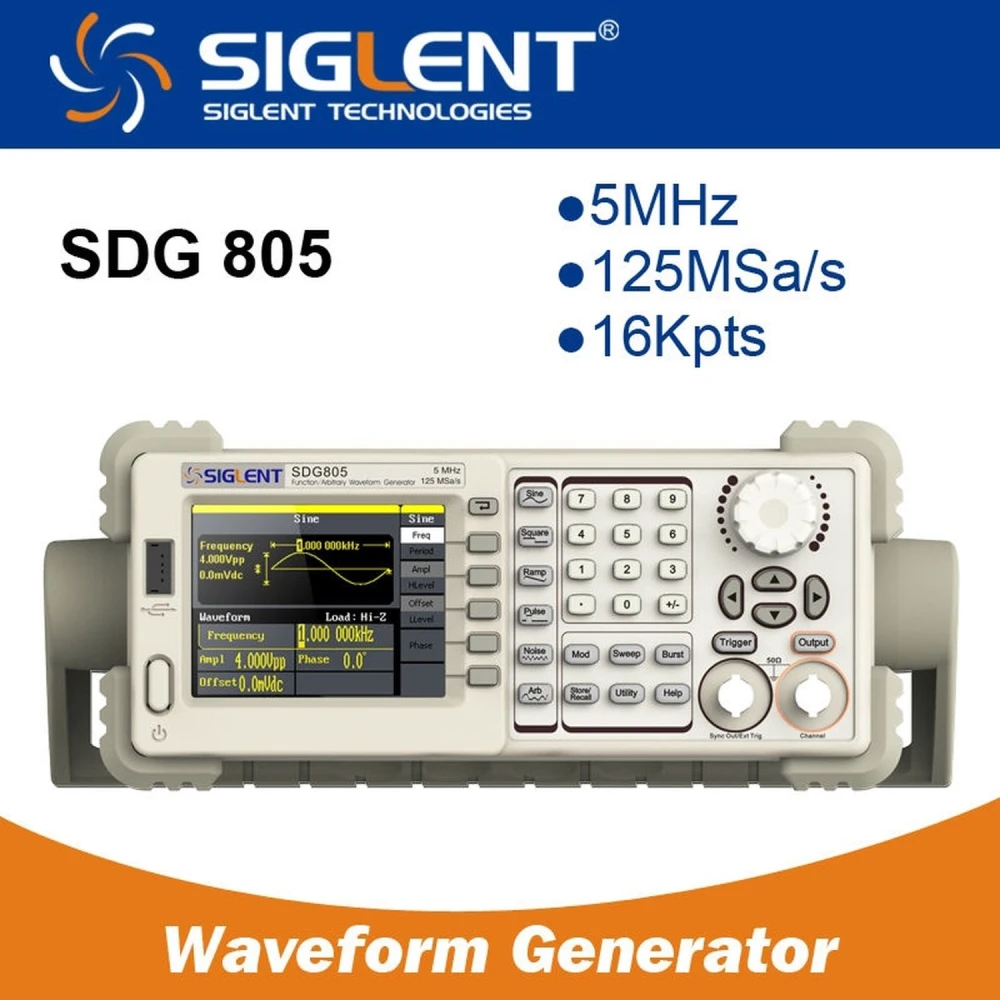 Generador de funciones arbitrario Siglent SDG805 5MHz con tecnología EasyPulse
