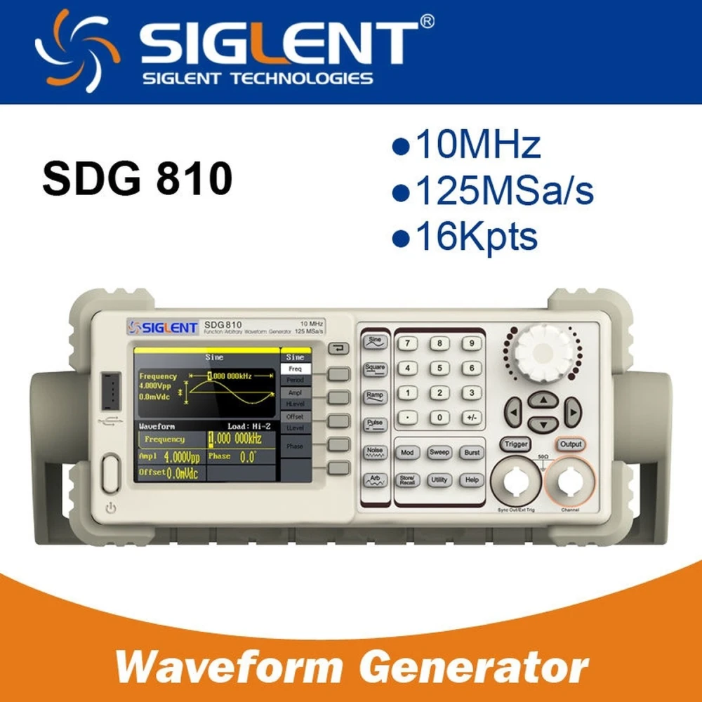 Generador de funciones arbitrario Siglent SDG810 10MHz para aplicaciones electrónicas