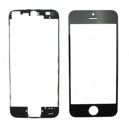 Glass Black Replacement Front Outer Screen For Iphone 5s + adhesive bezzel IPHONE 5  4.50 euro - satkit