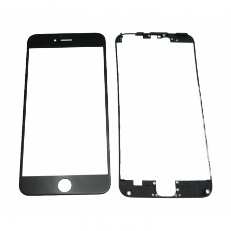 Glass BLACK Replacement Front Outer Screen For Iphone 6plus + adhesive bezzel LCD REPAIR TOOLS  4.00 euro - satkit