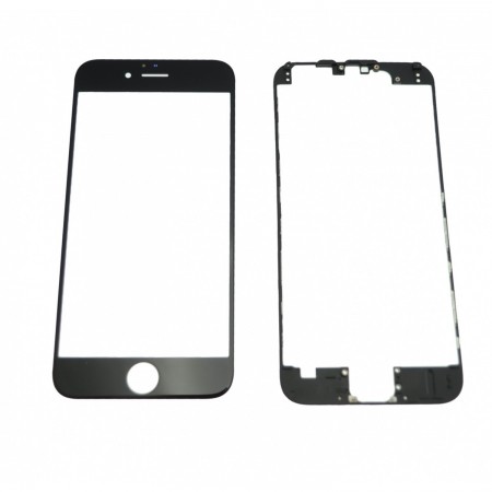 Glass BLACK Replacement Front Outer Screen For Iphone 6 + adhesive bezzel IPHONE 5  4.50 euro - satkit