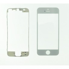Glass White Replacement Front Outer Screen For Iphone 5  + Adhesive Bezzel