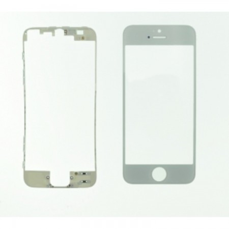 Glass WHITE Replacement Front Outer Screen For Iphone 5  + adhesive bezzel IPHONE 5  4.50 euro - satkit