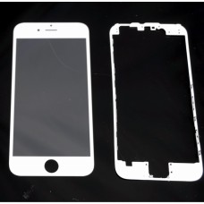 Glass White Replacement Front Outer Screen For Iphone 6 + Adhesive Bezzel
