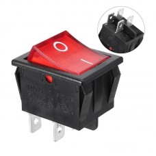Kcd4-202n Rocker Switch With Neon 4 Pole 2 Circuit Chassis