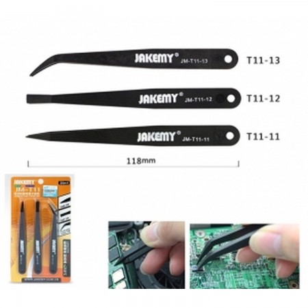 JM-T11 pinças de plástico antiestático, Set, com pinças curvas e retas ELECTRONIC TOOLS  3.60 euro - satkit
