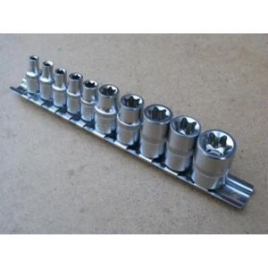 Juego de llaves Torx hembra 1/4 - Set 10 piezas TSX TOOL en acero cromo vanadio