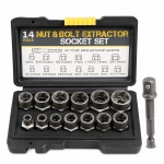 Juego Extractor Tornillos Tuercas Rotas 14 Piezas Acero HSS Saca Pernos Dañados