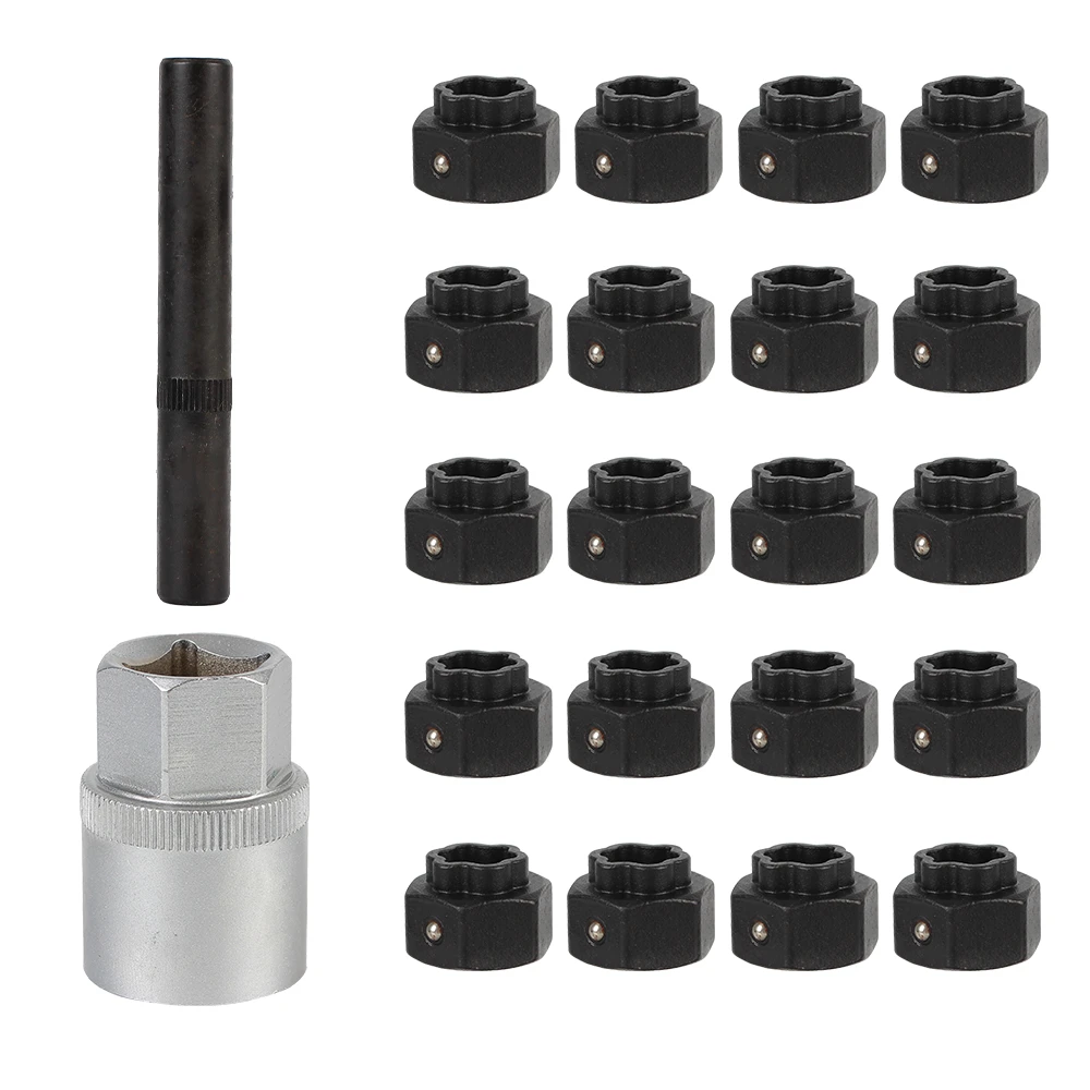 Detalle de vasos antirrobo para ruedas BMW en el kit de 22 piezas