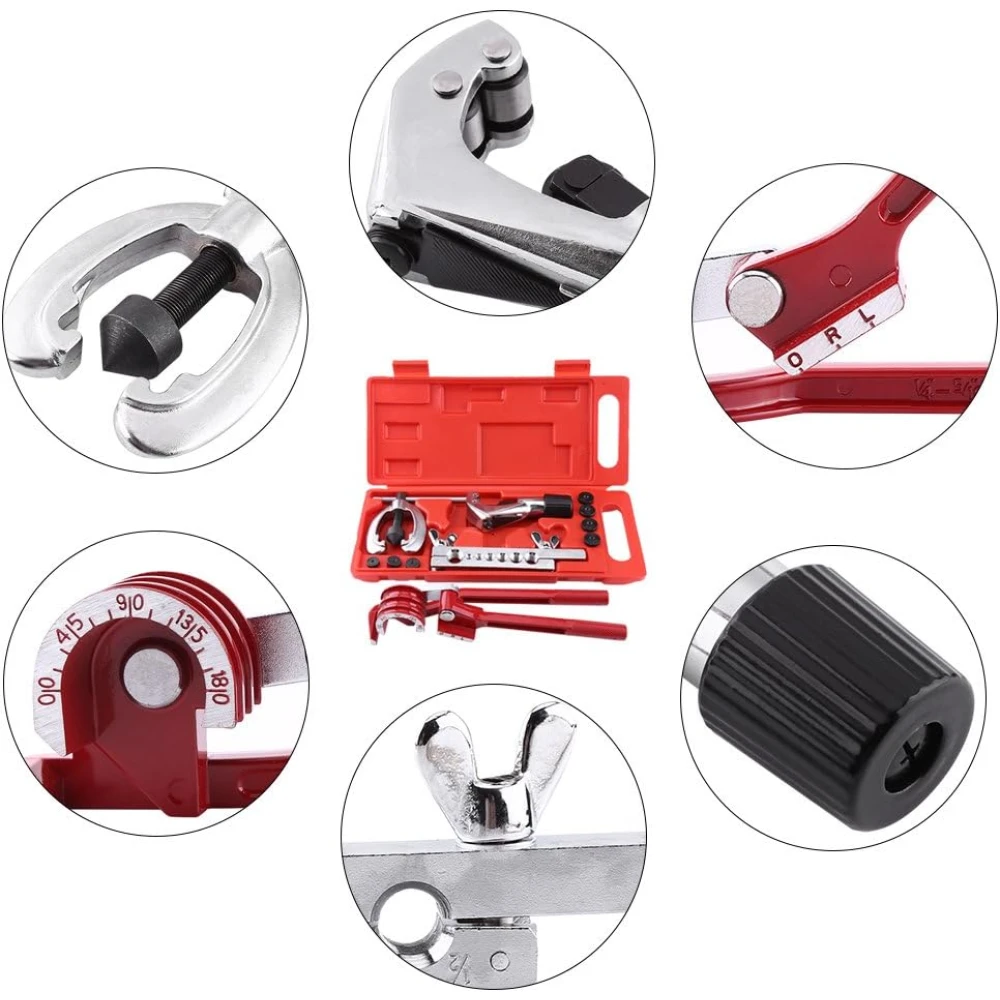 Kit abocardador y dobladora de tubos 45 grados para cobre, acero inoxidable y aluminio