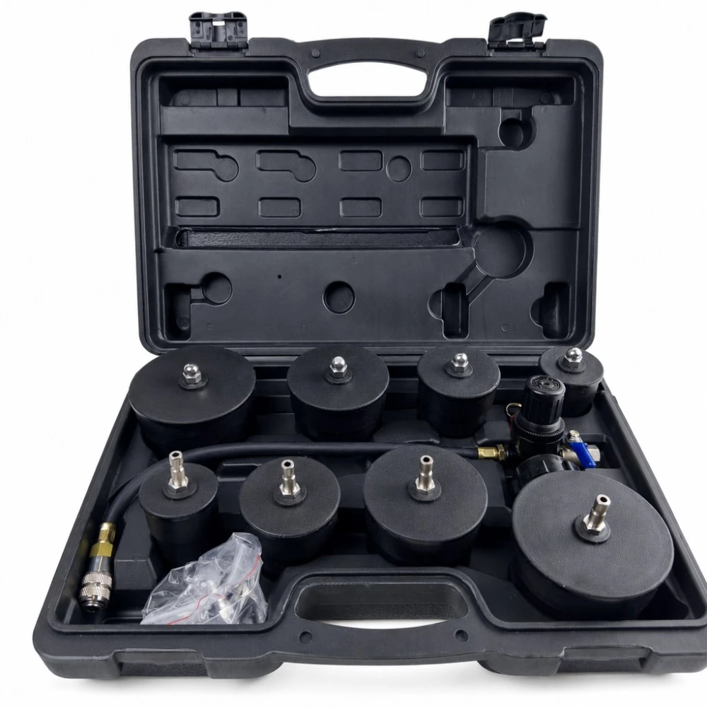 Kit Probador de Fugas de Turbocompresor 9 Piezas con Manómetro Test Presión Turbo