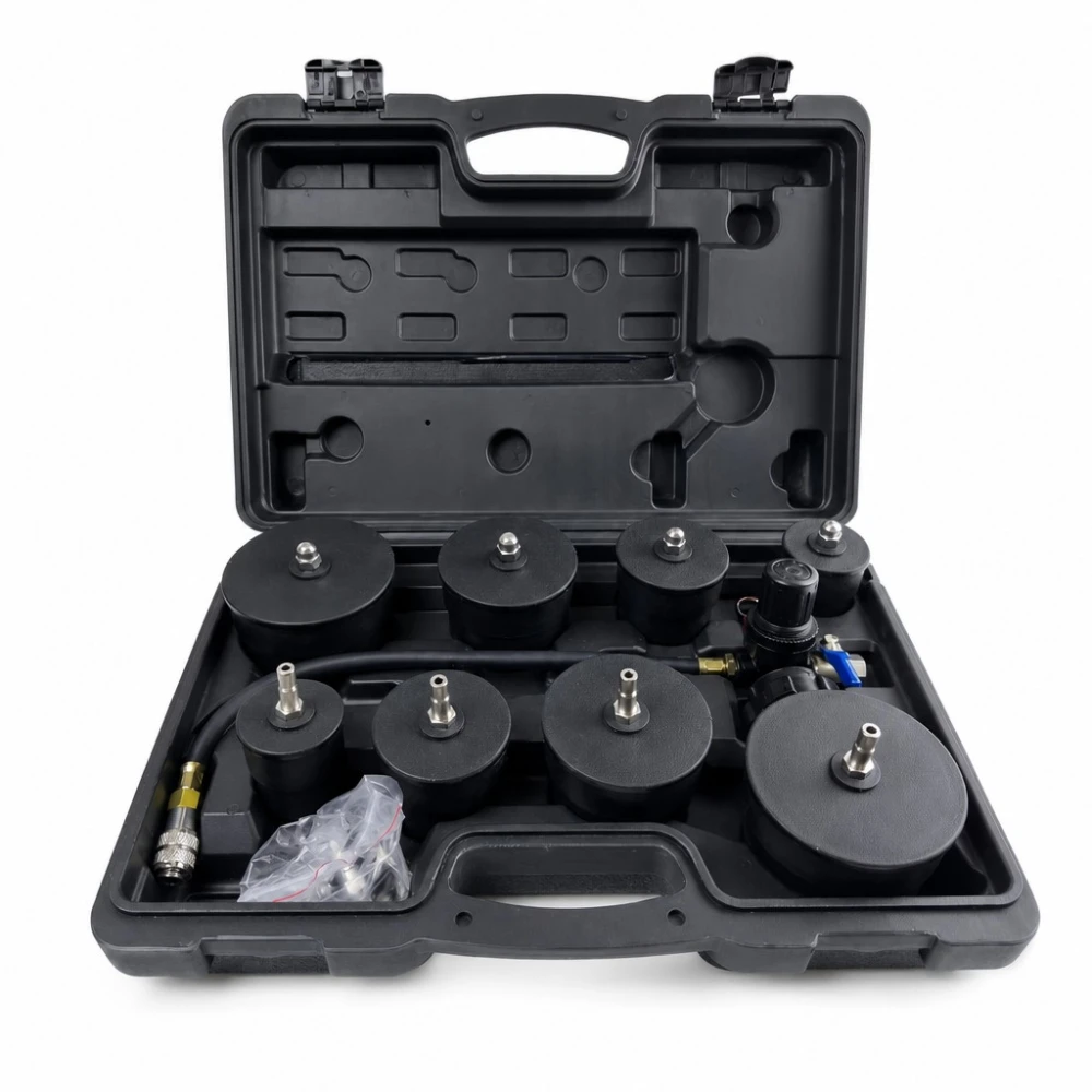 Kit Probador de Fugas de Turbocompresor 9 Piezas con Manómetro Test Presión Turbo
