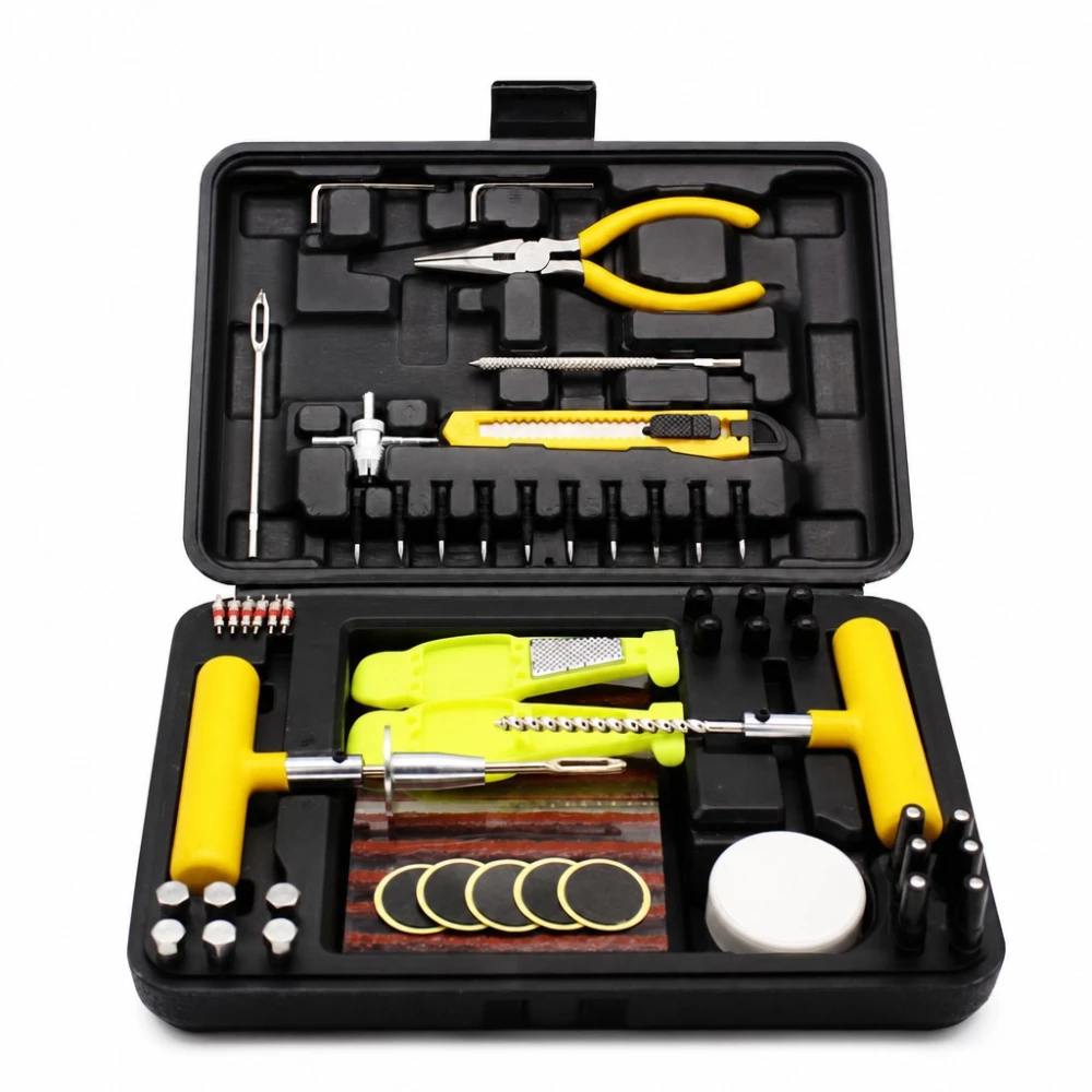 Kit Reparación Pinchazos Neumáticos 87 Piezas Profesional Coche SUV Furgoneta
