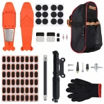Kit Reparación Pinchazos Neumáticos Moto Bicicleta 81 Piezas Mechas Punzón Tubeless