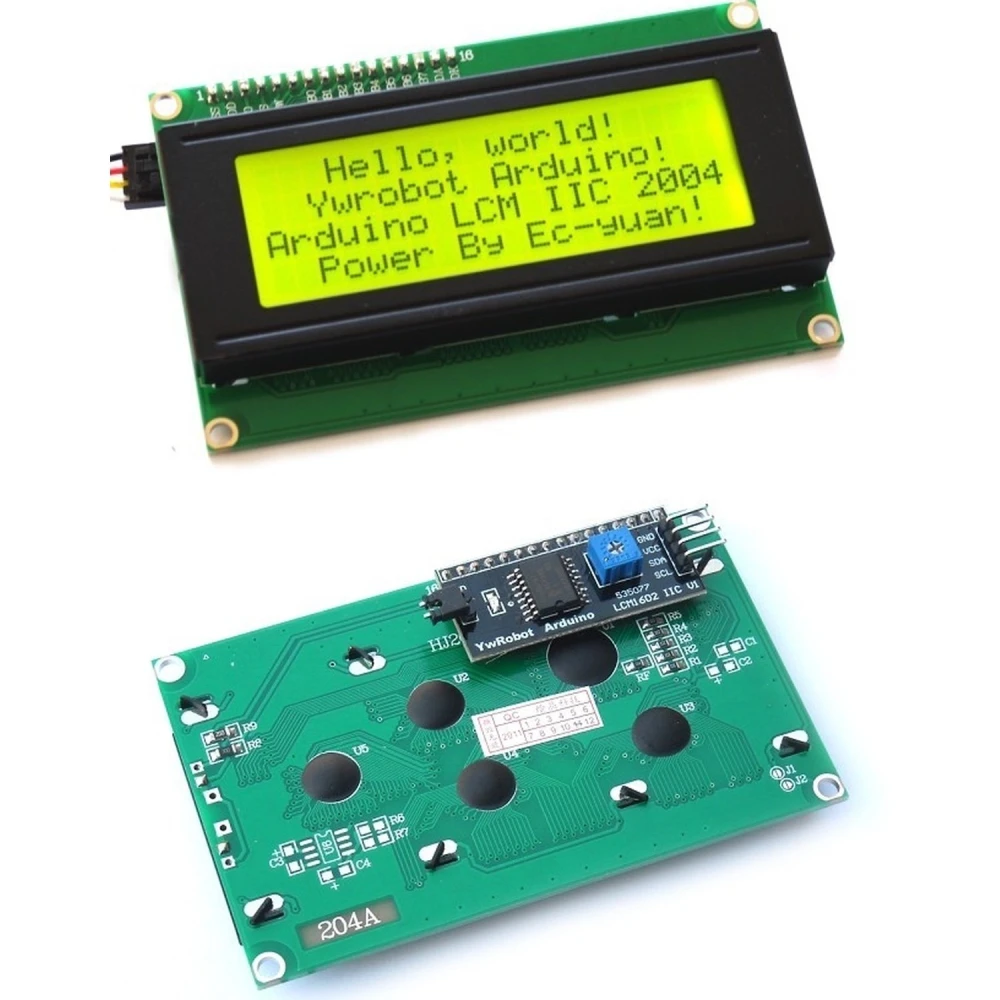 LCD Verde 20x4 Caracteres con Serial IIC/I2C para Arduino