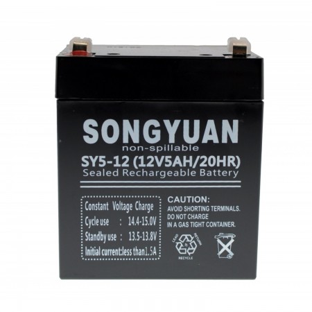Bateria chumbo selada recarregável 12V / 5Ah REF SY5-12 PARA no-BREAK, UPS, patinete elétrico BATTERY FOR UPS, ALARM, TOYS Songyuan 10.00 euro - satkit