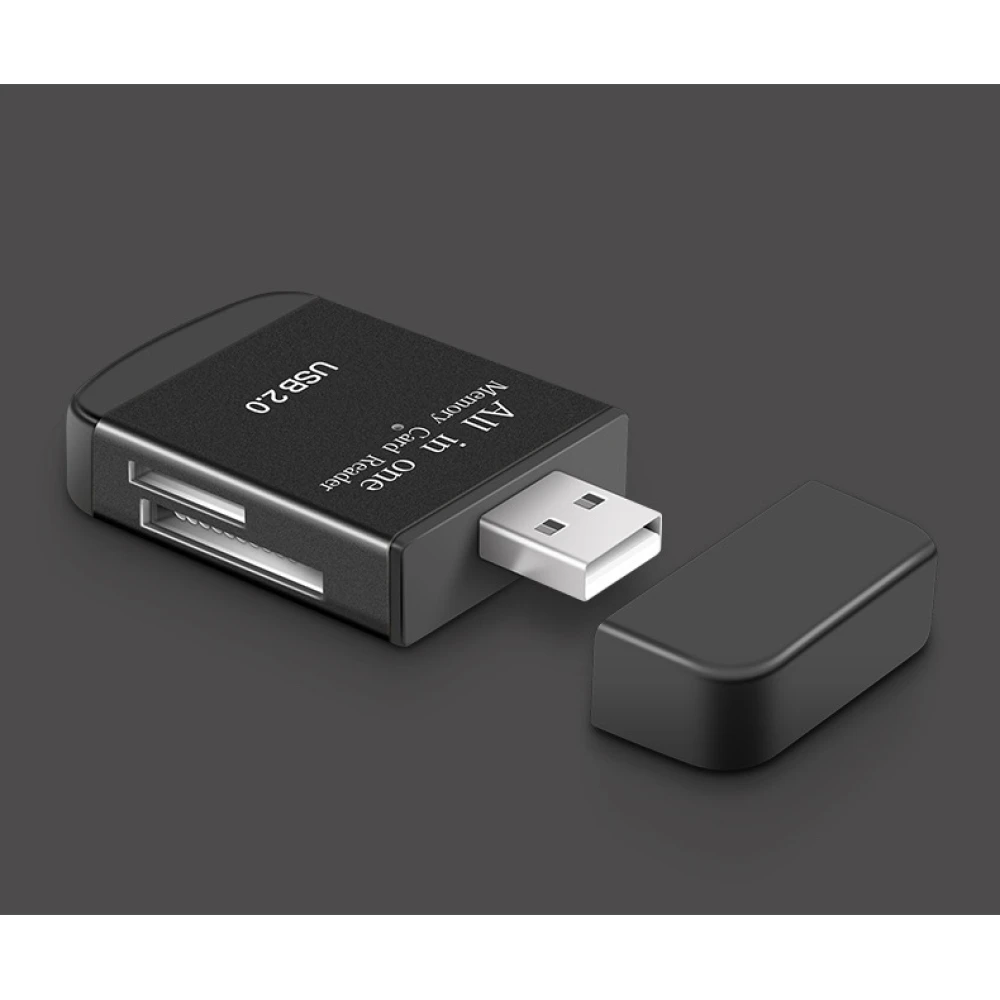 Lector de tarjetas de memoria USB 2.0 todo en uno para Micro SD, MMC, SDHC, TF y M2