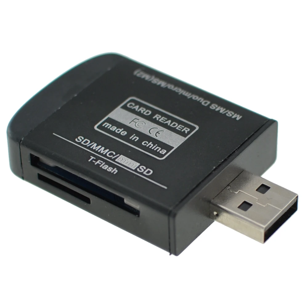 Lector de tarjetas de memoria USB 2.0 todo en uno para Micro SD, MMC, SDHC, TF y M2