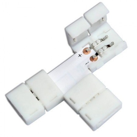 LED Strip Light Straight Clip Connectors T-shape 10mm 2Pin 5050/5630 RGB Solderless