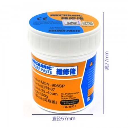 Solder paste leaded MCN-906SP Sn63/Pb37(500GR) Soldering paste Mechanic 43.00 euro - satkit