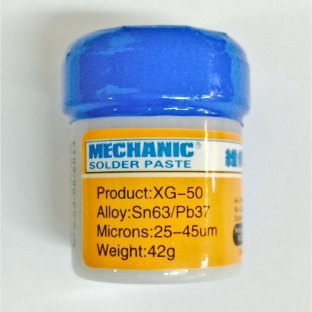 Lotpaste verbleit XG-50 Sn63/Pb37(42GR) Soldering paste Mechanic 4.95 euro - satkit