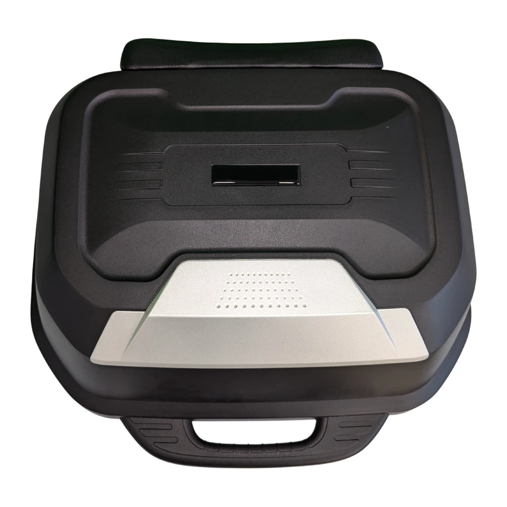 Maleta portacasco moto 47L - Baúl universal desmontable con cerradura y respaldo