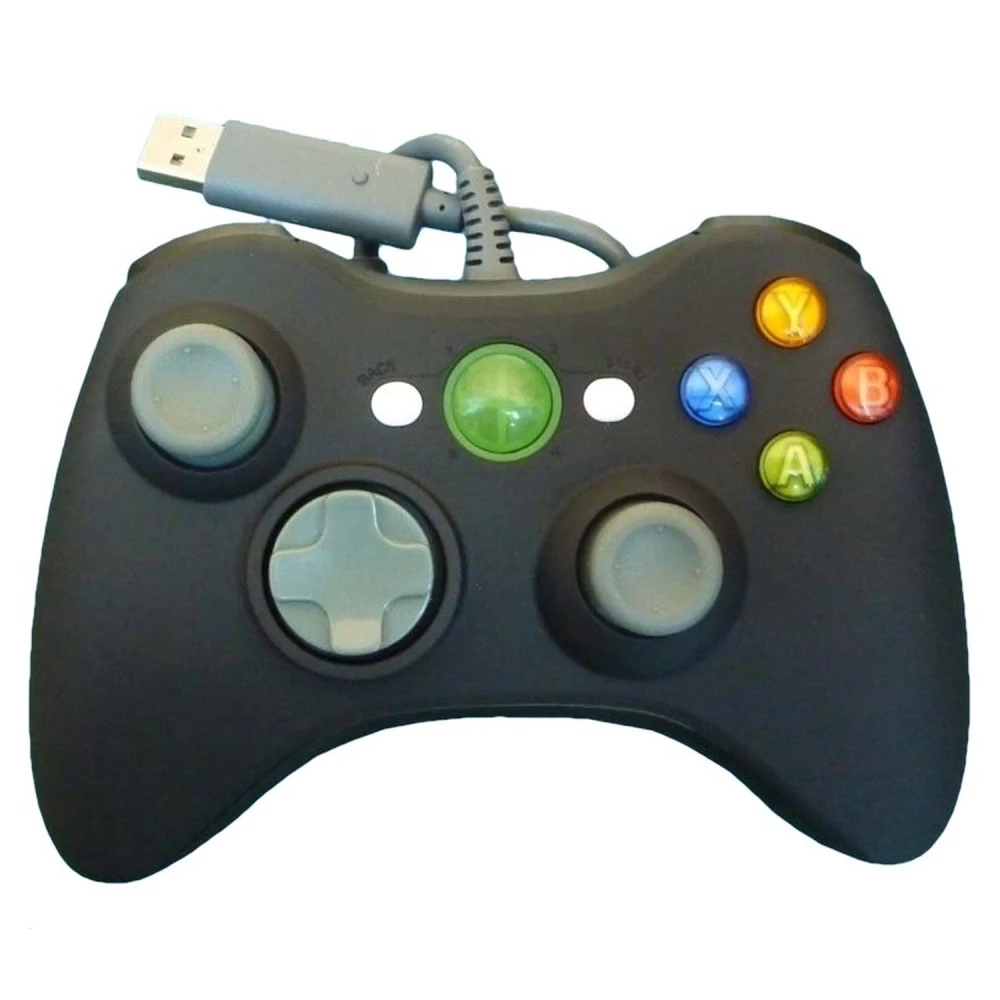 Mando con cable Xbox 360 compatible negro para máximo confort y control