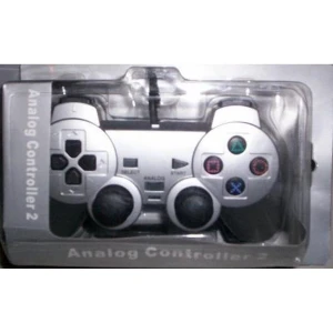 Mando Dual Shock para Sony Playstation 2 en color Plata compatible y económico