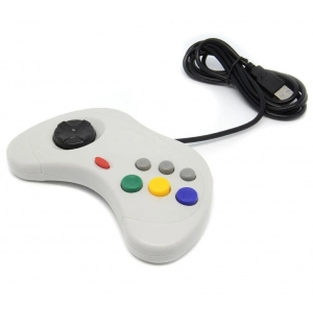 Mando Sega Saturn USB para PC y Mac - Controlador clásico gris