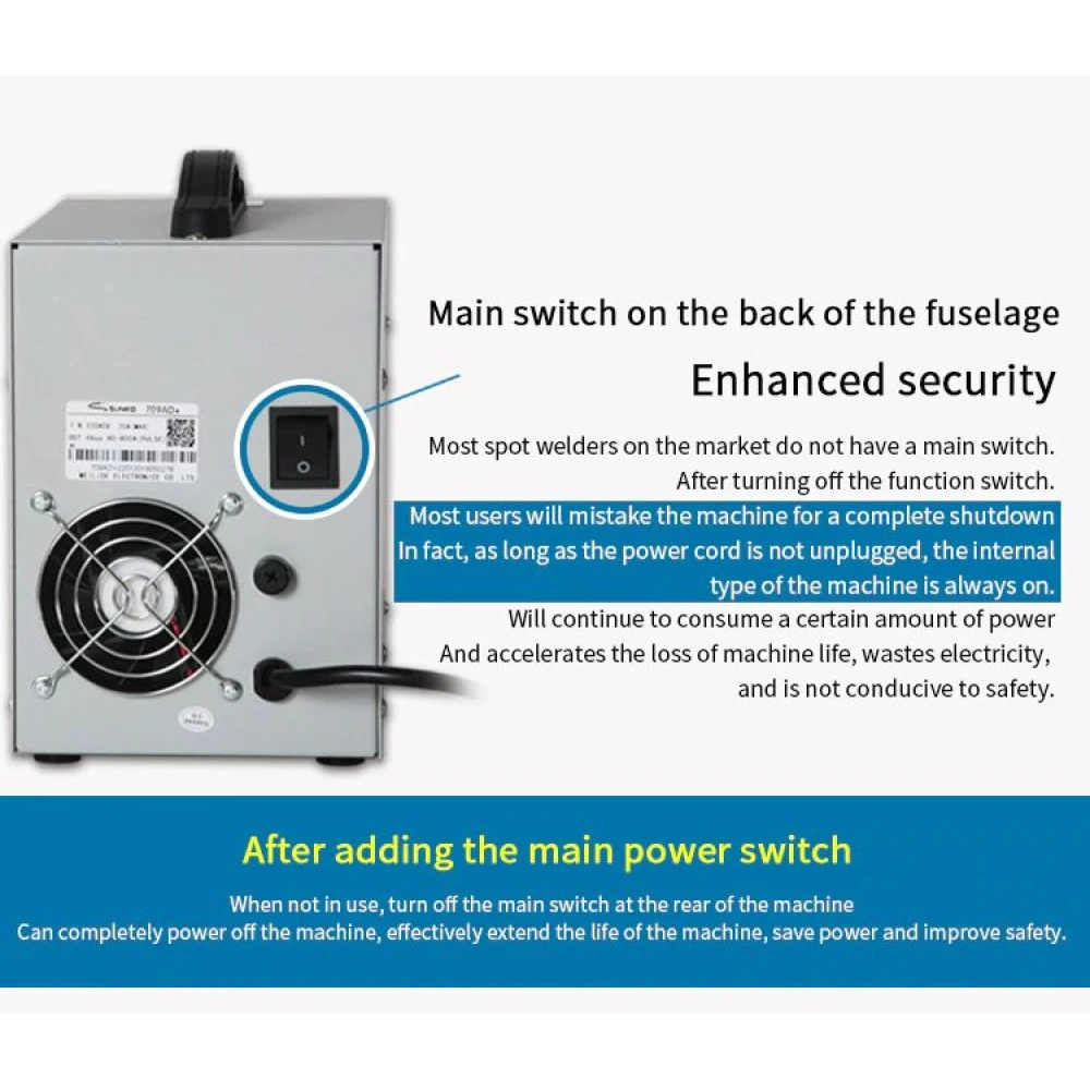 Maquina soldadura de puntos Sunkko 709AD+ 220V con soldador para batería de litio 18650