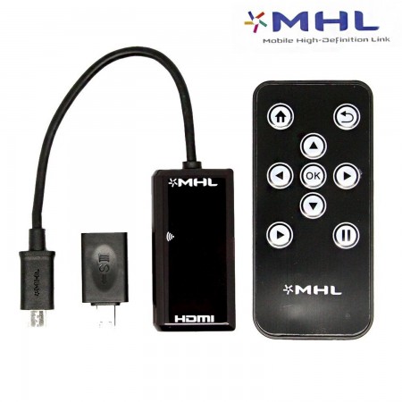 MHL HDTV Adapter with Remote Control Micro USB Type for Galaxy S 2, S 3 , S 4, Note 2 and HTC One ADAPTERS  8.50 euro - satkit