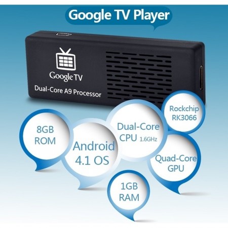 Mini PC MK808 Dual-Core Android 4.1.1 Google TV Player w / 1GB RAM / ROM 8GB / Wi-Fi / TF / HDMI OTHERS  39.00 euro - satkit