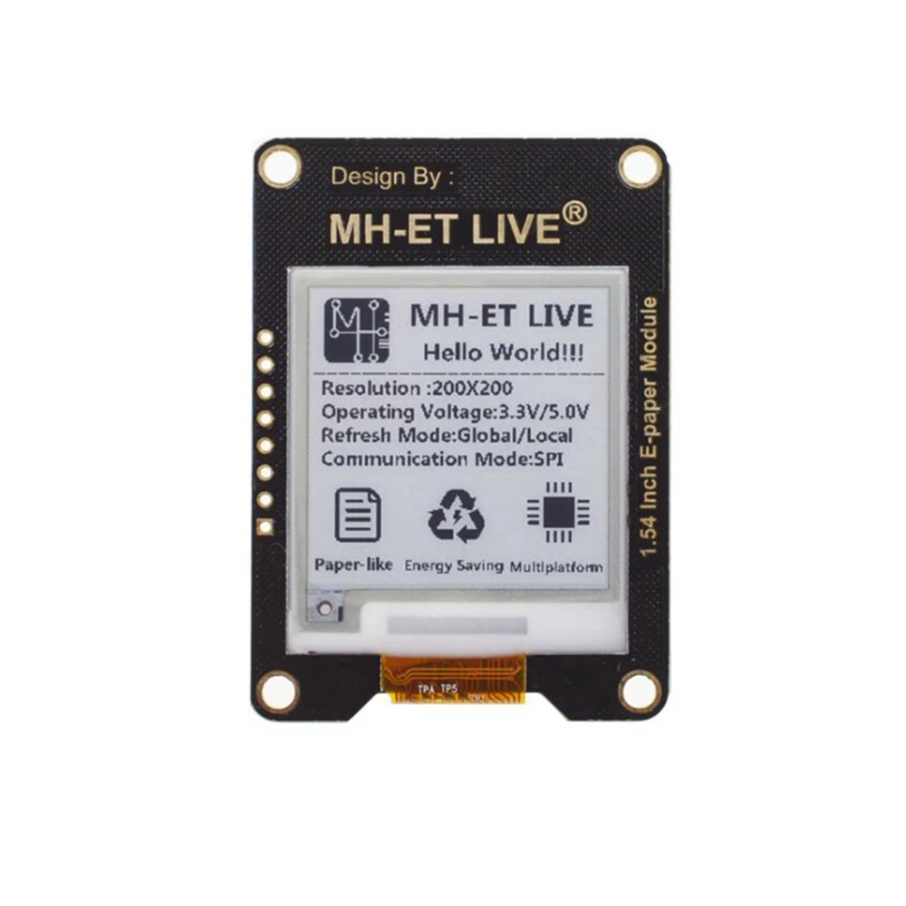 Módulo de papel electrónico de 1.54 pulgadas con interfaz SPI para Raspberry, Arduino y STM32