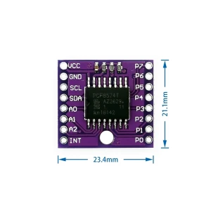 Módulo I2C PCF8574T para Arduino - Extensor de Puertos E/S en Cascada