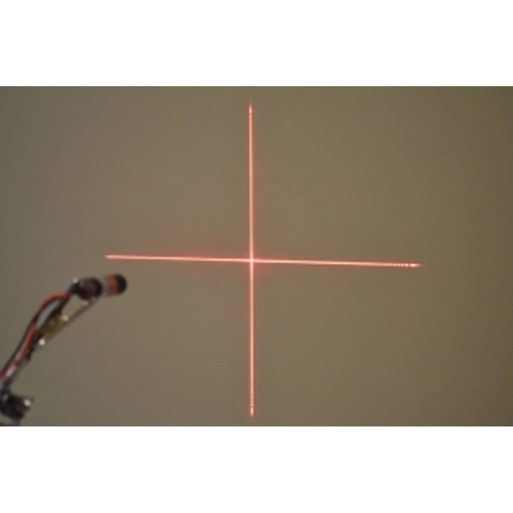 Módulo láser rojo enfoque en cruz 5mW 3V-5V para medición electrónica