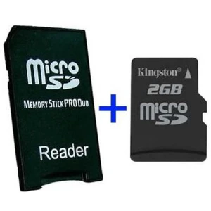 MS Pro Duo Adapter + MicroSD 2GB compatible con Sony PSP